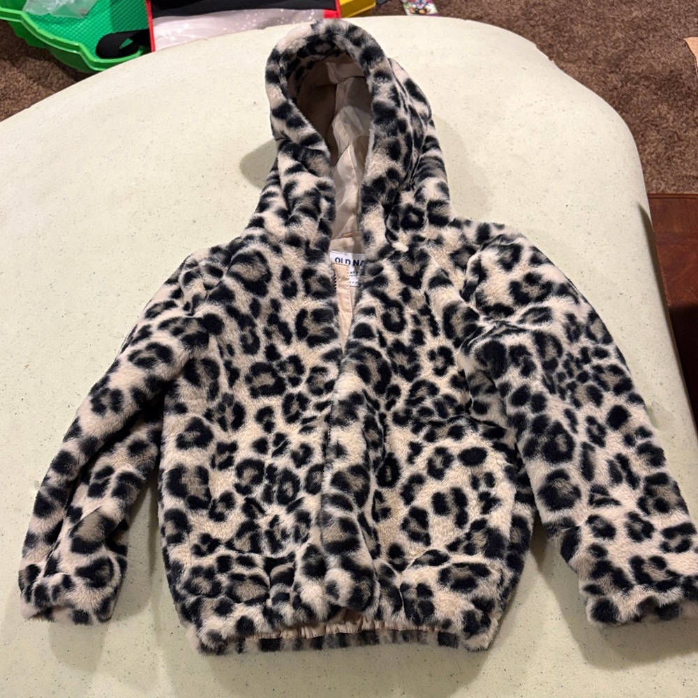 Old Navy Animal Print Faux Fur Jacket